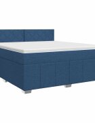 vidaXL Boxspring ágy matraccal fejtámlával Kék 140 x 200 cm Szövet