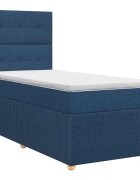 vidaXL Boxspring ágy matraccal fejtámlával Kék 90 x 190 cm Szövet