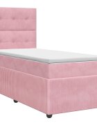 vidaXL Boxspring ágy matraccal Rózsaszín 100 x 200 cm Bársony