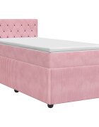 vidaXL Boxspring ágy matraccal Rózsaszín 100 x 200 cm Bársony