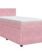 vidaXL Boxspring ágy matraccal Rózsaszín 100 x 200 cm Bársony