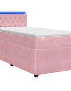vidaXL Boxspring ágy matraccal Rózsaszín 100 x 200 cm Bársony