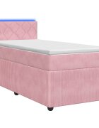 vidaXL Boxspring ágy matraccal Rózsaszín 100 x 200 cm Bársony