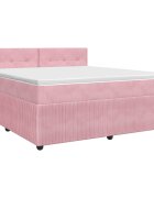 vidaXL Boxspring ágy matraccal Rózsaszín 140 x 190 cm Bársony