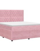vidaXL Boxspring ágy matraccal Rózsaszín 140 x 190 cm Bársony