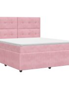 vidaXL Boxspring ágy matraccal Rózsaszín 140 x 190 cm Bársony