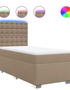vidaXL cappuccino színű műbőr rugós ágy matraccal 100 x 200 cm