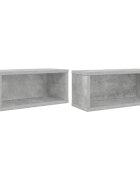 vidaXL CD tároló állvány 2 db Betonszürke 40 x 17 x 17 cm Szerelt Fa