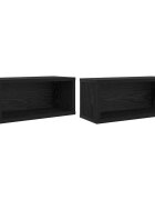 vidaXL CD tároló állvány 2 db Fekete Tölgy 40 x 17 x 17 cm Szerelt Fa