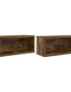 vidaXL CD tároló állvány 2 db Füstös Tölgy 40 x 17 x 17 cm Szerelt Fa