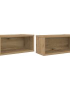 vidaXL CD tároló állvány 2 db Kézműves Tölgy 40 x 17 x 17 cm