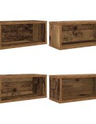 vidaXL CD tároló állvány 4 db Antik Fa 40 x 17 x 17 cm Szerelt Fa