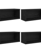 vidaXL CD tároló állvány 4 db Fekete Tölgy 40 x 17 x 17 cm Szerelt Fa