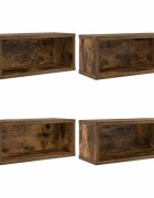 vidaXL CD tároló állvány 4 db Füstös Tölgy 40 x 17 x 17 cm Szerelt Fa