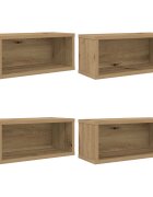 vidaXL CD tároló állvány 4 db Kézműves Tölgy 40 x 17 x 17 cm