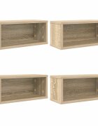 vidaXL CD tároló állvány 4 db Sonoma Tölgy 40 x 17 x 17 cm Szerelt Fa