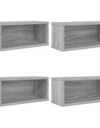 vidaXL CD tároló állvány 4 db Szürke Sonoma 40 x 17 x 17 cm Szerelt Fa