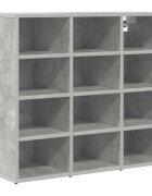 vidaXL Cipőszekrény 775 x 30 x 67 cm Szerelt Fa Betonszürke