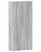 vidaXL Cipőszekrény 80 x 35.5 x 180 cm Szerelt Fa Szürke