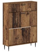 vidaXL Cipőszekrény HAARLEM 78 x 24 x 103 cm Szerelt Fa Antik Fa