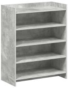 vidaXL Cipőszekrény tárolóval Betonszürke 735 x 36 x 92 cm Szerelt Fa