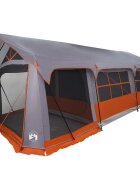 vidaXL Családi Sátor 620 x 322 x 240 cm Poliészter Szürke és narancs