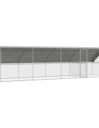 vidaXL Csirkeketrec 2 ajtóval 4 db Ezüst 800x200x200cm