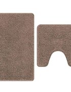 vidaXL Csúszásmentes fürdőszőnyeg készlet 2 db Barna 50 x 50 cm PP