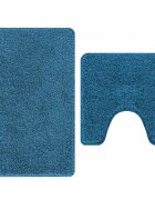 vidaXL Csúszásmentes fürdőszőnyeg készlet 2 db Kék 50 x 50 cm PP