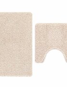 vidaXL Csúszásmentes fürdőszőnyeg készlet 2 db Krémszínű 50 x 50 cm PP