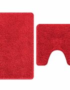 vidaXL Csúszásmentes fürdőszőnyeg készlet 2 db Piros 50 x 50 cm PP
