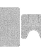 vidaXL Csúszásmentes fürdőszőnyeg készlet 2 db Szürke 50 x 50 cm PP