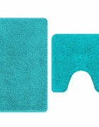 vidaXL Csúszásmentes fürdőszőnyeg készlet 2 db Türkiz 50 x 50 cm PP