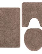 vidaXL Csúszásmentes fürdőszőnyeg készlet 3 db Barna 50 x 80 cm PP