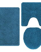 vidaXL Csúszásmentes fürdőszőnyeg készlet 3 db Kék 50 x 80 cm PP
