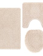 vidaXL Csúszásmentes fürdőszőnyeg készlet 3 db Krém 50 x 80 cm PP