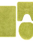 vidaXL Csúszásmentes fürdőszőnyeg készlet 3 db Zöld 50 x 80 cm PP
