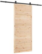 vidaXL Csúszó ajtó 100 x 208 cm Tömör Fenyőfa Természetes