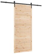 vidaXL Csúszó ajtó 100 x 208 cm Tömör Fenyőfa Természetes