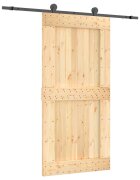 vidaXL Csúszó ajtó 100 x 210 cm Szilárd Fenyőfa (Nem Kezelt)