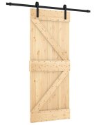 vidaXL Csúszó ajtó 85 x 210 cm Szilárd Fenyőfa (Nem Kezelt)