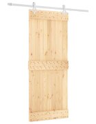 vidaXL Csúszó ajtó 85 x 210 cm Szilárd Fenyőfa (Nem Kezelt)