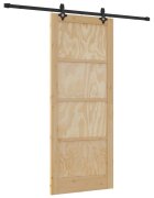 vidaXL Csúszó ajtó 86 x 211 cm Szerelt Fa Természetes és Fekete