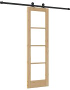 vidaXL Csúszó ajtó ORKDAL 61 x 1985 cm Tömör fenyőfa és üveg