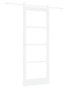 vidaXL Csúszó ajtó ORKDAL Fehér 83 x 211 cm Tömör fenyőfa és üveg