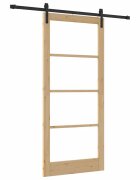 vidaXL Csúszó ajtó ORKDAL Természetes és fekete 93 x 211 cm