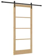 vidaXL Csúszó ajtó ORKDAL Természetes és fekete 93 x 211 cm