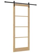 vidaXL Csúszó ajtó ORKDAL Természetes és fekete 93 x 232 cm