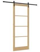 vidaXL Csúszó ajtó ORKDAL Természetes és fekete 93 x 232 cm