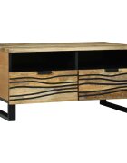 vidaXL Dohányzóasztal Természetes 80 x 54 x 40 cm Szerelt Fa